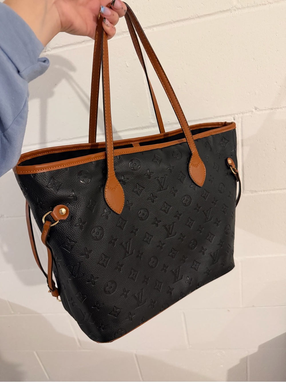 Black and Brown Women’s Tote Bag - Luxury Monogram Style